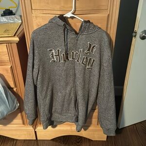 Hurley men’s zip up hoodie medium fleece